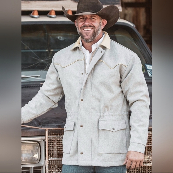 Walls ranch wear brown light wool jacket ranch rodeo large western barncore - Picture 1 of 16